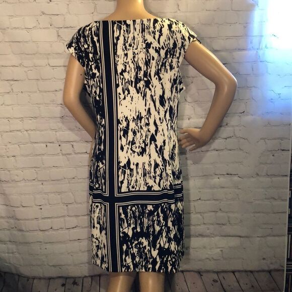 London Style Collection Op Art Black and White Shift Dress 14 - Picture 6 of 10